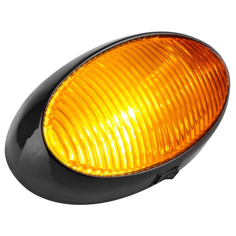 Lumitronics RV 12V LED Oval Porch Utility Light with On/Off Switch, Clear & Amber Lenses for Motorhomes, Campers, Trailers, 5th Wheels (Black) - Image 4